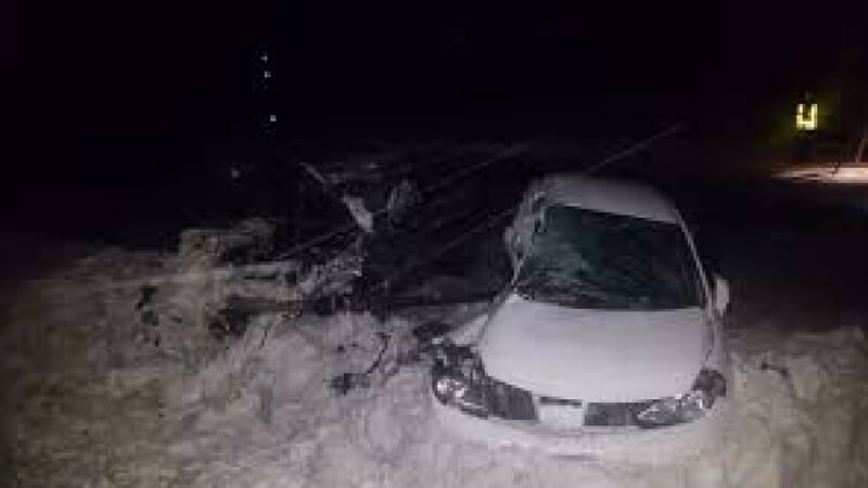 Car crash in snow accidents