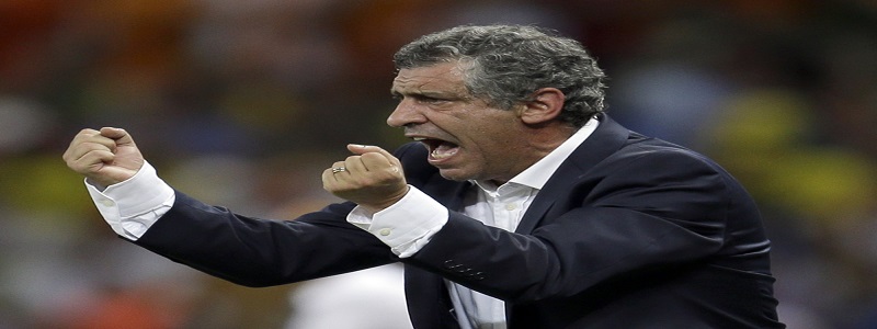 FILE - This is a Tuesday, June 24, 2014 file photo of Greece's head coach Fernando Santos as he shouts instructs his players during the group C World Cup soccer match between Greece and Ivory Coast at the Arena Castelao in Fortaleza, Brazil. FIFA Monday Aug. 4, 2014 has banned former Greece coach Fernando Santos for eight international matches for verbally abusing officials during his team's World Cup elimination match against Costa Rica. (AP Photo/Natacha Pisarenko/File)
