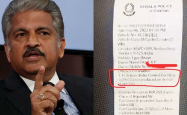 Anand Mahindra Reacts PUC Challan for Electric Vehicle