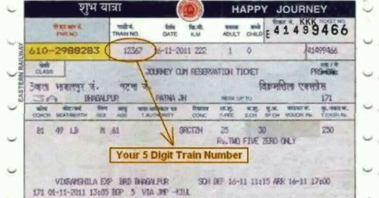 Here Is What Five-Digit Number Present On An Indian Railways Ticket Mean?
