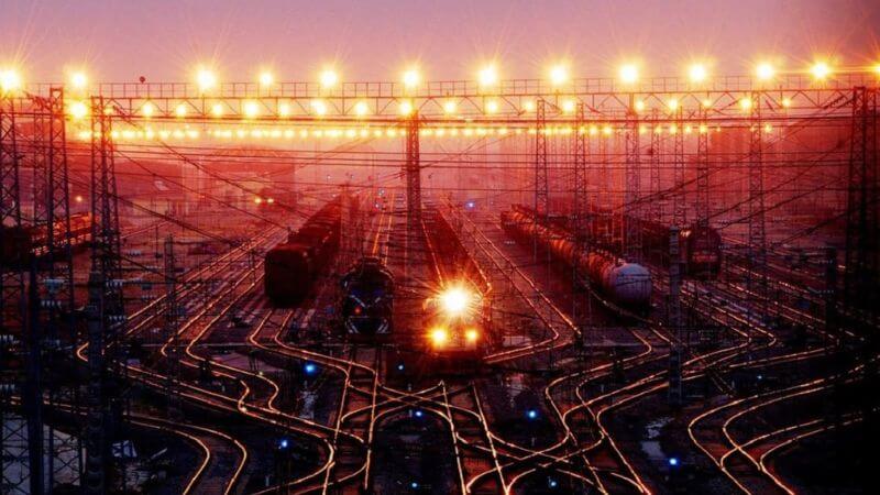 Trains Running At Night