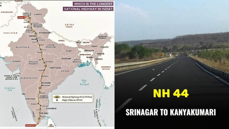 Longest National Highway NH 44