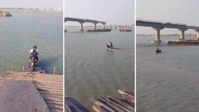 Watch Viral Video: Motorcyclist Riding In A River Made Netizens Shocked