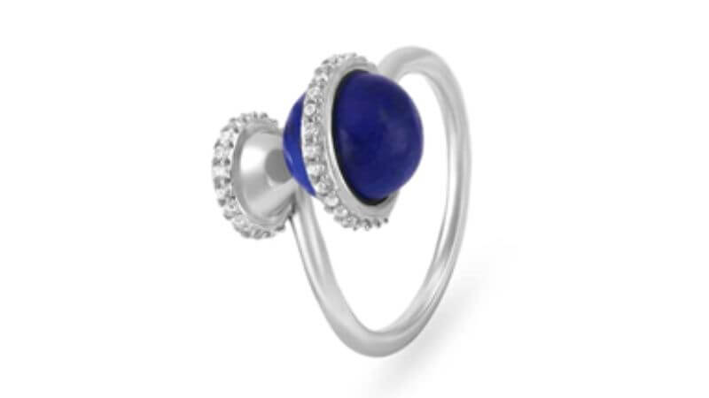 Silver Lapis Lazuli Wrapped Ring
