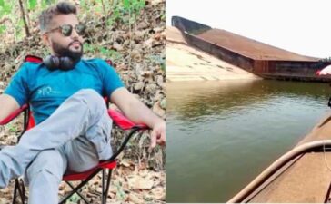 Rajesh Vishwas Emptying Dam For Phone
