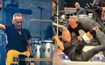 Bruce Springsteen Fall On Stage
