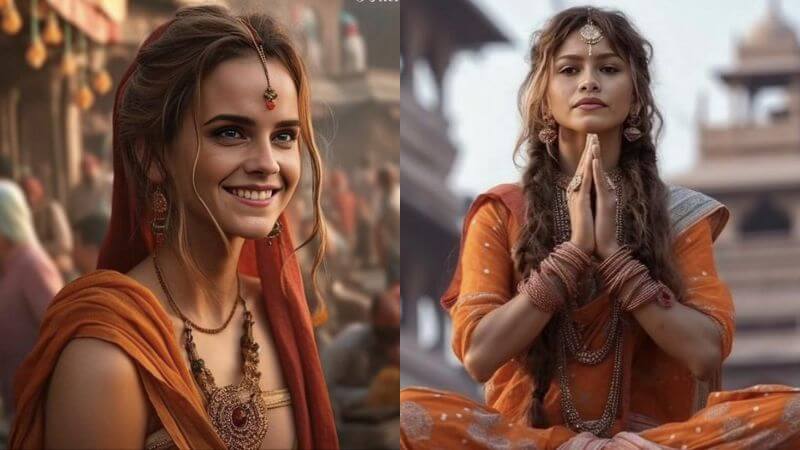 Hollywood Actresses Indian Monks