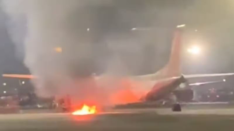 SpiceJet Aircraft Catches Fire