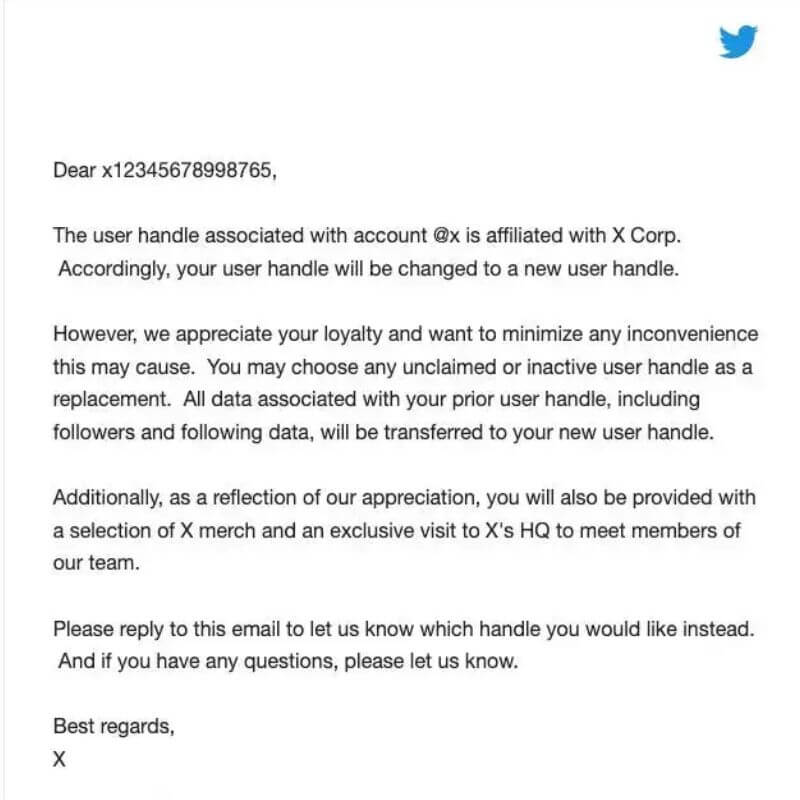 Twitter Email To X