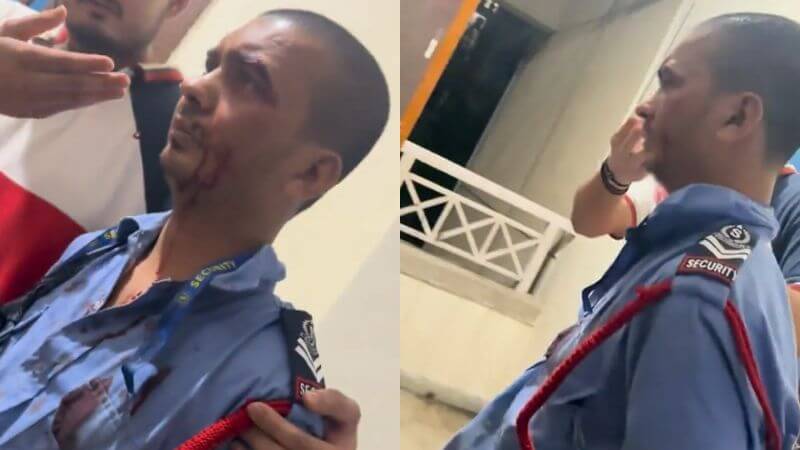 Security Guard Beaten Up By A Man