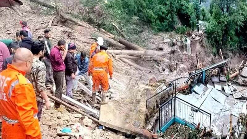 Shiv Temple Collapses In Shimla Landslide