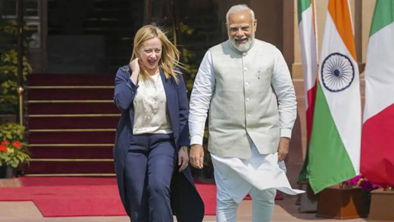 Giorgia Meloni PM Modi