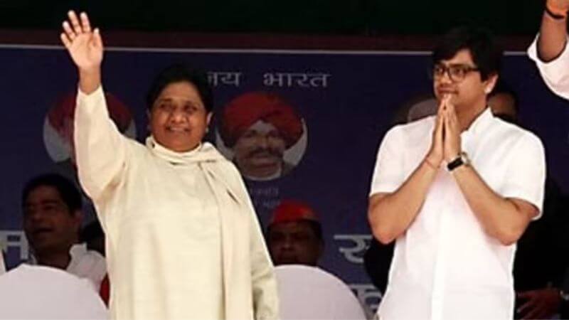 Akash Anand with Mayawati