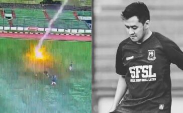 Indonesian player dies lightning football field