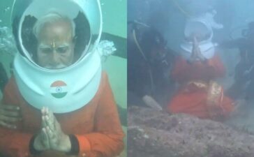 Narendra Modi In Dwarka Under Water
