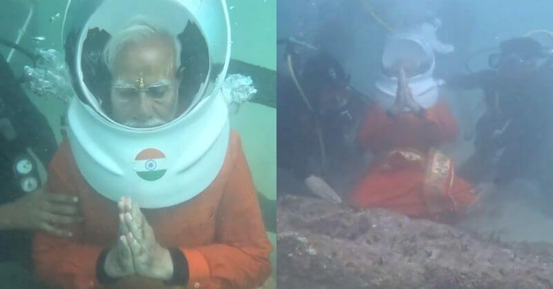Narendra Modi In Dwarka Under Water