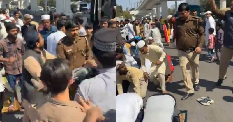 Delhi Police Officer Inderlok Namaz Road Video