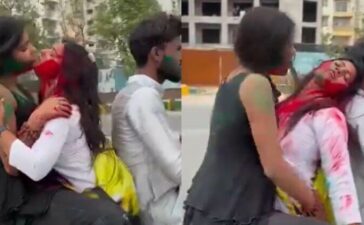 Seductive Holi On Scooter