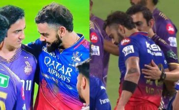 Virat Kohli Gautam Gambhir Hug IPL 2024 Entertales