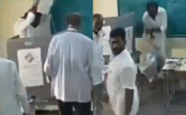 YSRC MLA P Ramakrishna Reddy Destroys EVM