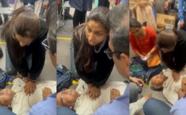 Lady Doctor Saved Elderly Man At Delhi Airport
