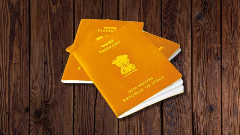 Orange Color Passport India