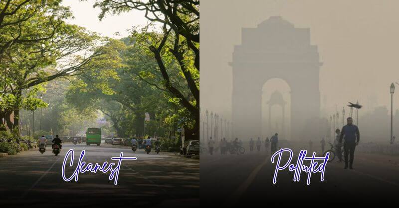 India Top 10 Cleanest And Polluted Cities 2025 AQI