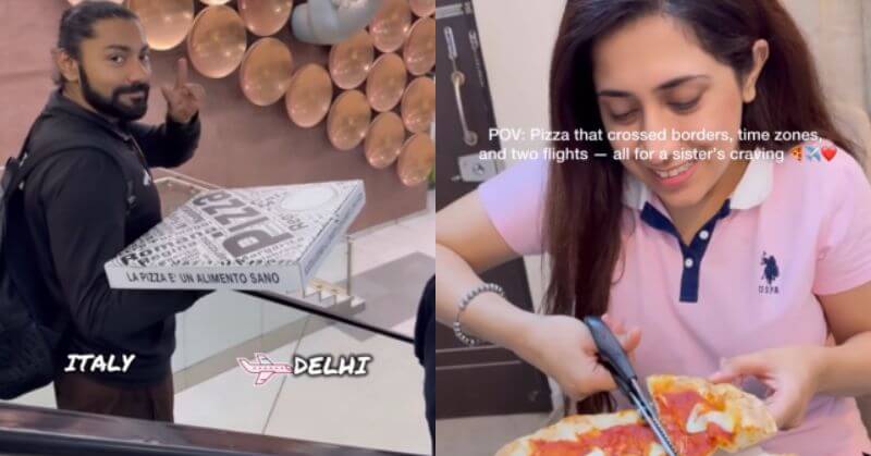 Brother Brings Pizza From Italy For Sister