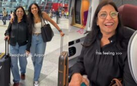 Daughter gift business class trip mom