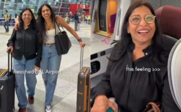 Daughter gift business class trip mom