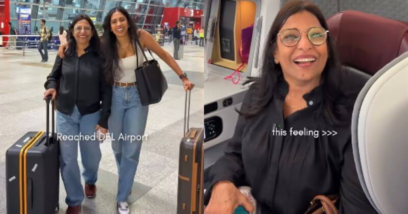 Daughter gift business class trip mom