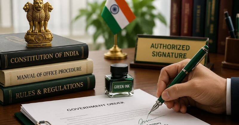 Government Officials Green Ink Signatures
