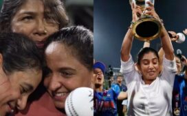 Jhulan Goswami Mithali Raj World Cup Celebration