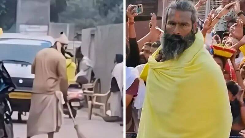 Rinku Singh Sweeping Floors