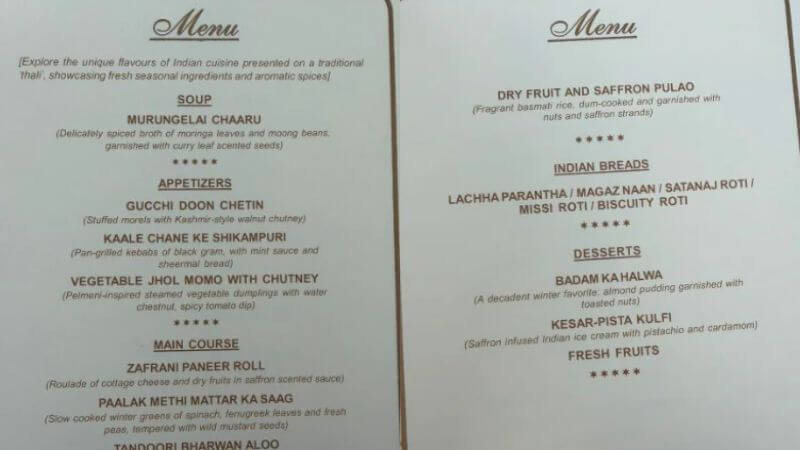 Menu For Putin In India For Dinner