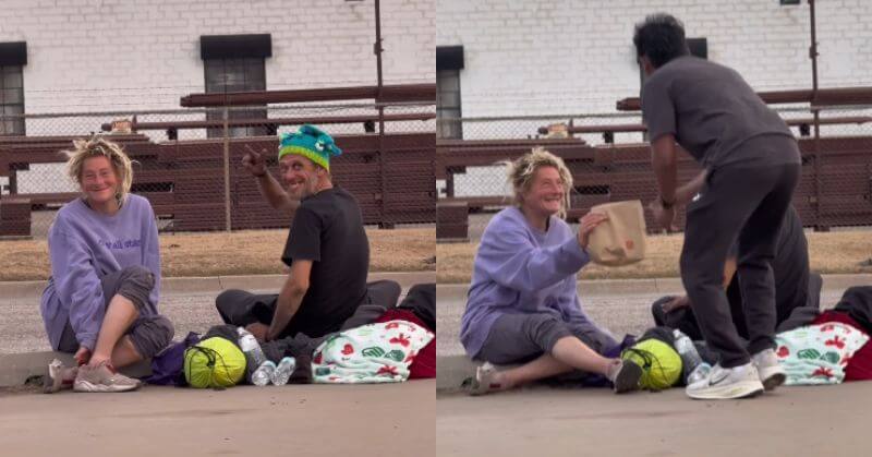 Indian Man Feeds Homeless American Couple