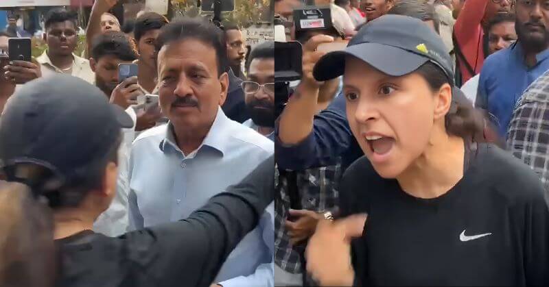 Mumbai Woman Confronts Minister Girish Mahajan