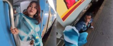Indian Man Jumps Railway Track Retrieve Indonesian Woman Dupatta