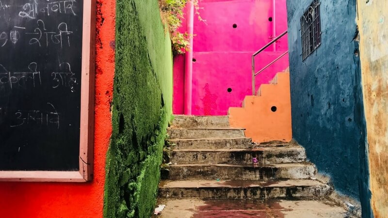 Colourful Stairway Asalpha Slum