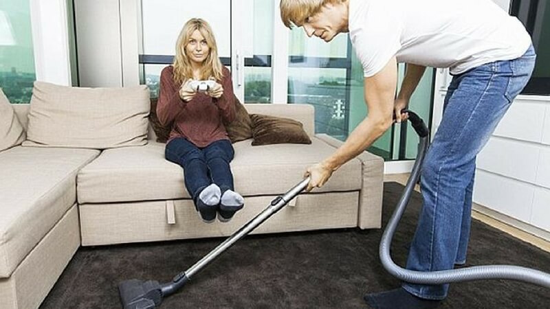 Husband does chores