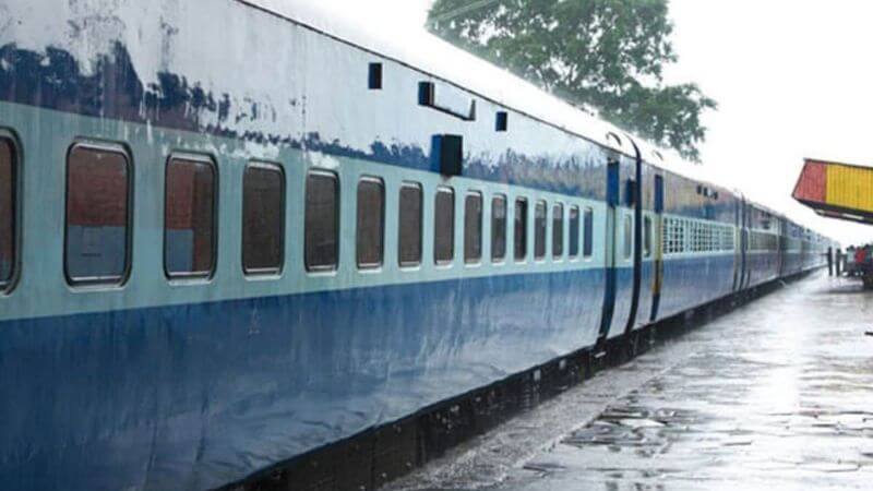 Blue Coach Indian Train