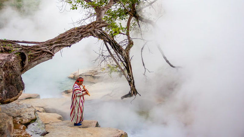 Hot water river in Peru