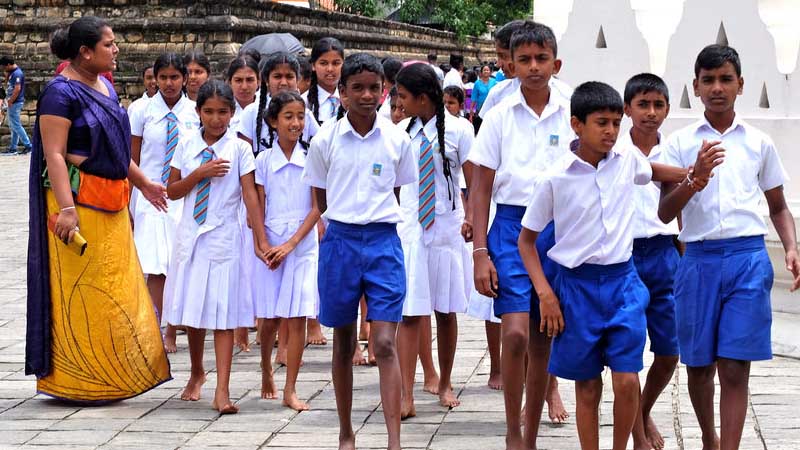 In Sri Lanka, students have to wear white uniforms.