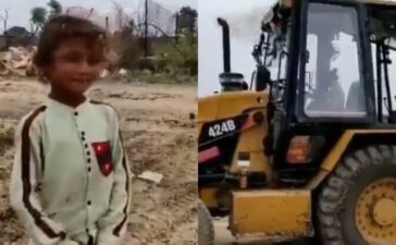 Kid Operating JCB