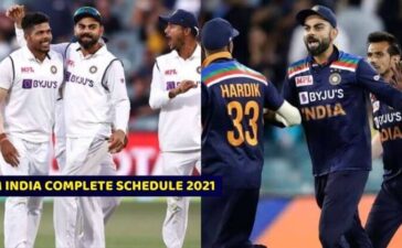 Team India Schedule 2021
