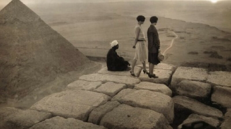 Olden Day Women Checking the pyramids