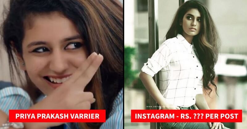 Priya Prakash Instagram Earnings