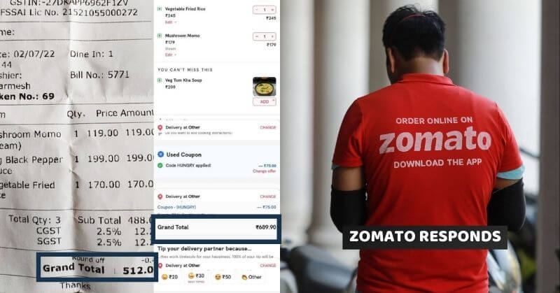 Zomato Response On Online vs Offline Food Price Difference