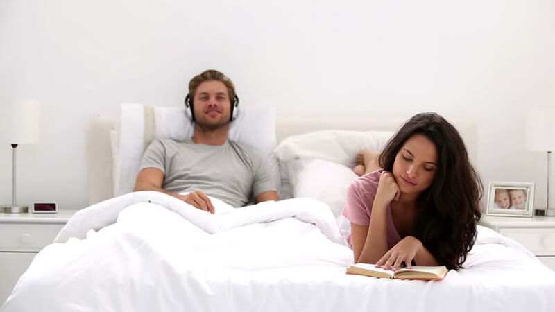 Couple spending time alone by doing what they like 