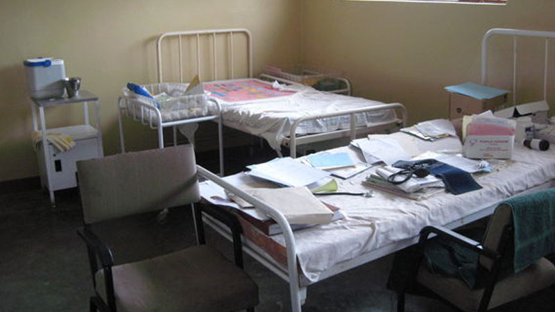 Hospital beds in village